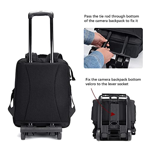 Mochila Carro para Cámara con Tripode Cwatcun Negra miniatura 4