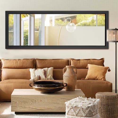 Image of NeuType Full Length Mirror, 51x18 inches, Polystyrene (PS), Modern, Black, Door Mount