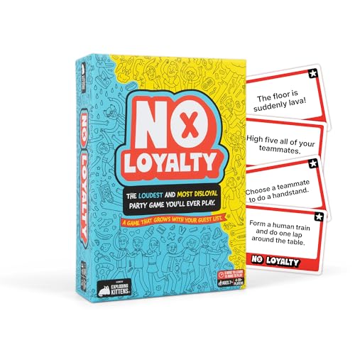 Exploding Kittens No Loyalty – Win Challenges, Switch Teams, Repeat – Chaotic Party Game for Large Groups, and Holidays – 4–20 Players Ages 7+