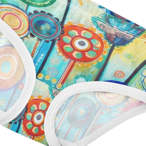 Toddler Girls Underwear 2t Cotton Panties for Girl Durable Briefs Girls Undies Vibrant Colorful Dandelion Floral4