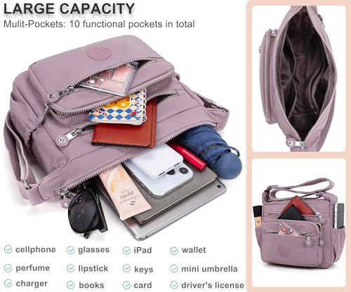 Image of Pealwel Women Shoulder Handbag Roomy Multiple Pockets Bag Ladies Crossbody Purse Tote Top Handle Satchel