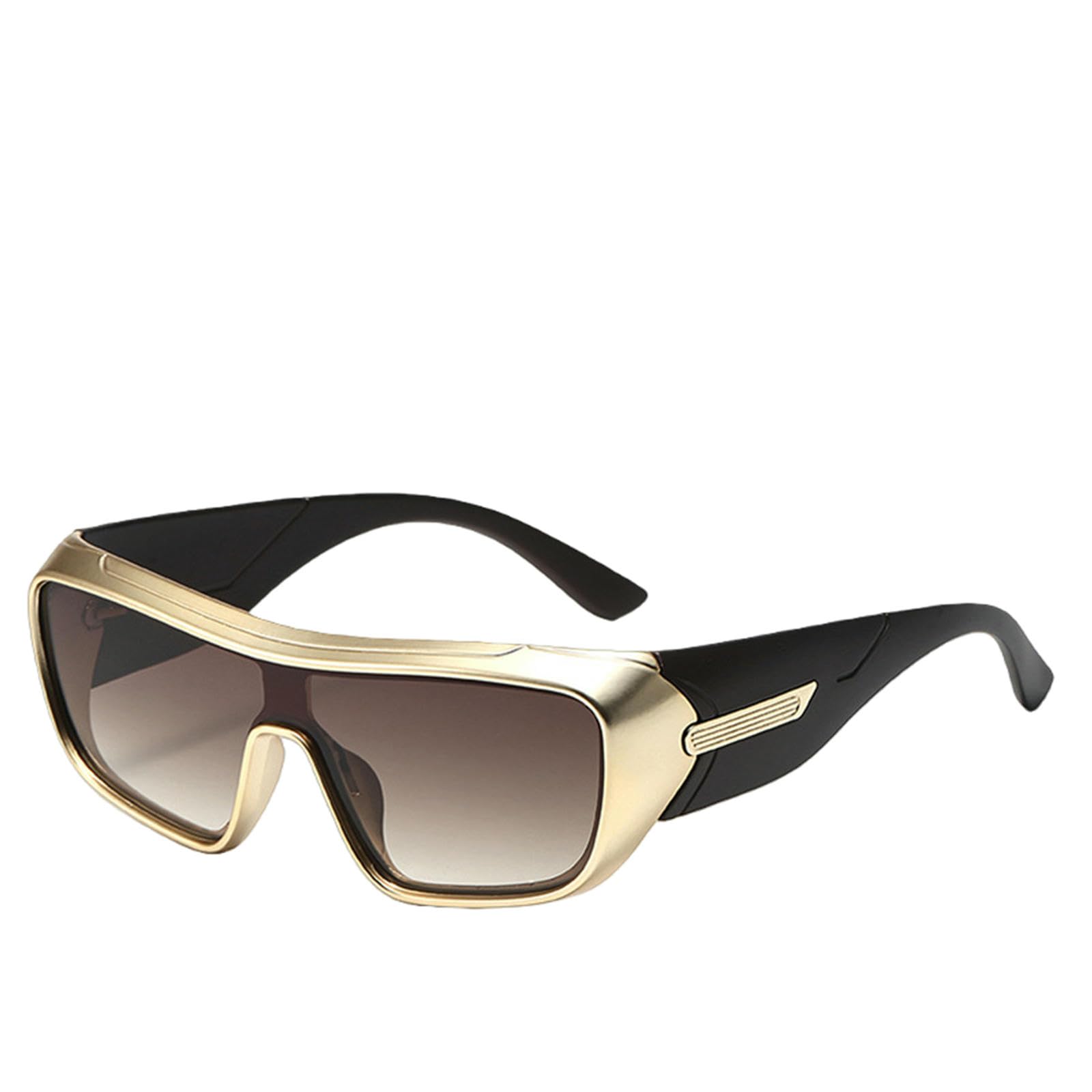 Gyios sunglasses Luxury Women Men Glasses Steampunk Fashion-gold Frame Gradient Brown Lens