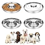 4 Pcs Puppy Bowls Stainless Steel Pet Feeding Bowls for Small Dogs and Cats, 10" Puppy Food and Water Bowl Set Pet Feeders for Multiple Puppies and Kittens Whelping Supplies