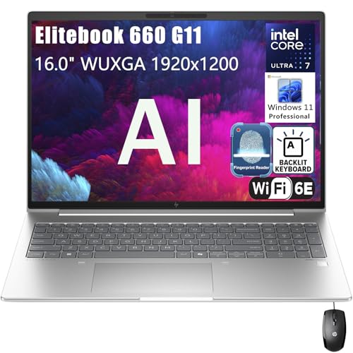Image of HP Elitebook 660 G11 16 inch FHD+ Business AI Laptop Computer, Intel Ultra 7 155U (Beat i7-1355U), 64GB DDR5 RAM, 4TB PCIe SSD, WiFi 6E, Backlit Keyboard, Fingerprint Reader, Windows 11 Pro Vent-HEA