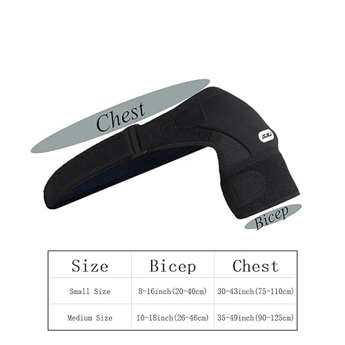 Miniatura 8 de GJKJ Soporte de hombro ajustable para mujeres y hombres funda de apoyo de compresión para lesiones de puño rotador articulación de CA dislocada