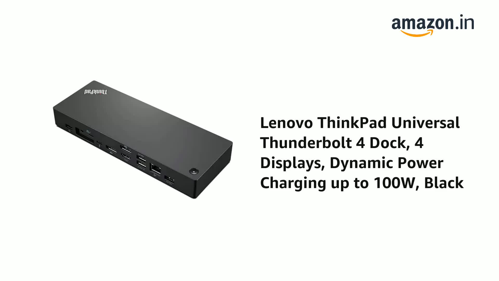 Lenovo ThinkPad Universal Thunderbolt 4 Dock, 4 Displays, Dynamic 