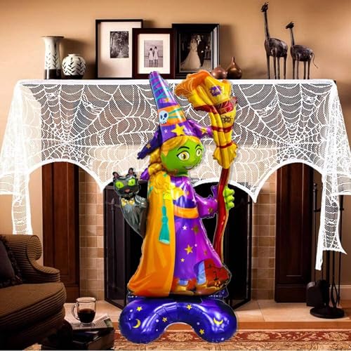 Image of Rozi Decoration Giant Halloween Ghost Mylar Foil Balloon (1-Pack) - Scary Party Decor