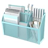SUPEASY Magnetischer Bleistifthalter Magnetisches Regal für das Whiteboard 3-Gitter Mesh Stifthalter für Kühlschrank Magnetischer Organizer Schließfach Zubehör Organizer für Haus, Blau