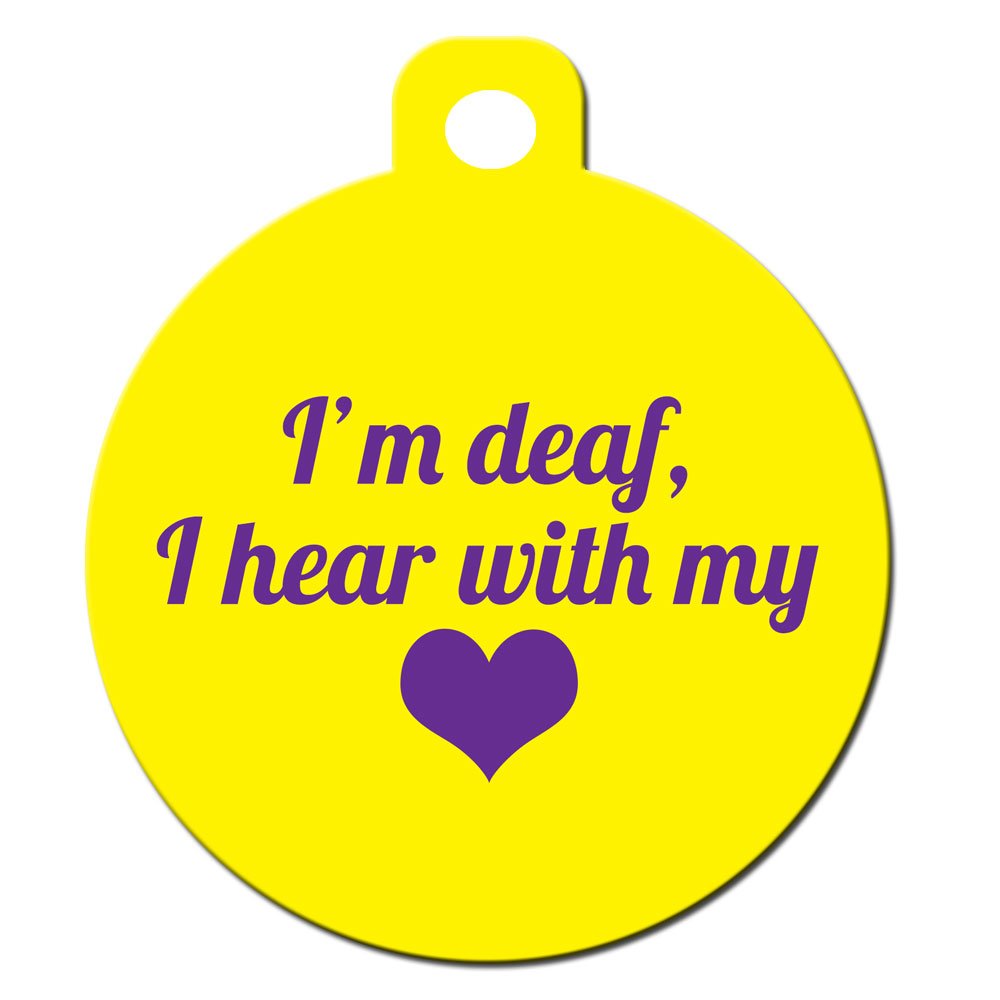 Medical Alert Dog Cat Pet ID Tag - I'm Deaf I Hear with My Heart - Personalize ...