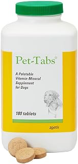 Zoetis Pet-Tabs Dog Multivitamin Chewable Tablets - 17 Vitamins Minerals, Liver Flavor, Puppy Adult Daily Supplement 180ct