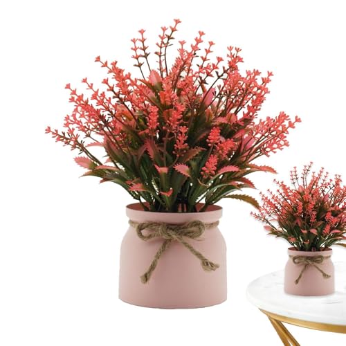 Flores artificiales con maceta,Plantas artificiales en macetas | Plantas florales decoración artificial maceta pequeña - Centros de mesa de restaurante para reuniones de bodas, plantas de imitación de