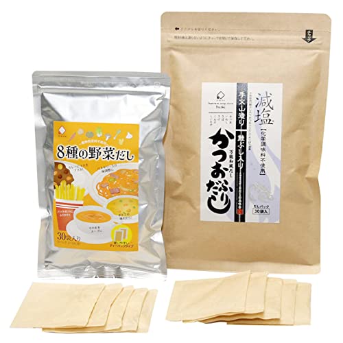 おだしの美味香 万能和風だし(減塩・無化調) 野菜だし セット かつおふりだし7g×30 8種の野菜だし6g×30