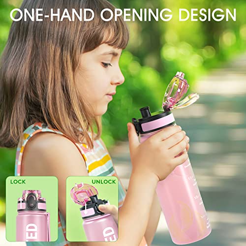 Image of Sahara Sailor Water Bottle, 32 /25 /17oz Durable and Leakproof Water Bottles Motivational with Time Marker, Tritan, BPA Free, Wide Mouth with Easy Clean Brush for Gym, Travel, School, Office (1 Bottle)