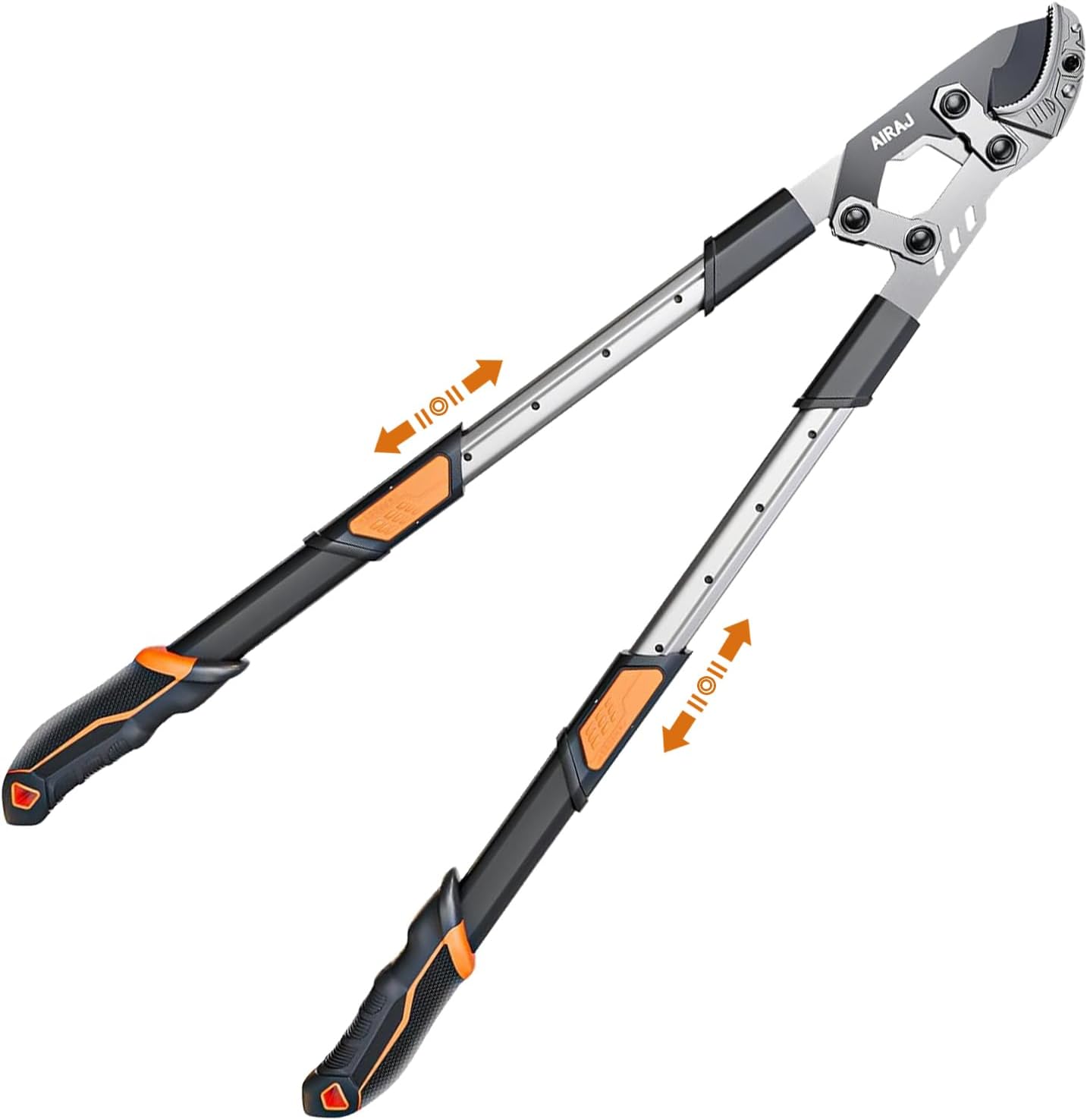 AIRAJ Teleskop Astschere 70-90cm, Baumschere Teleskop mit Rostfreien, Beschichteten 55C-Klingen und Rutschfesten Griffen. Zum Schneiden Von Dicken Ästen Bis zu 5.5cm, Ideale Gartenschere.