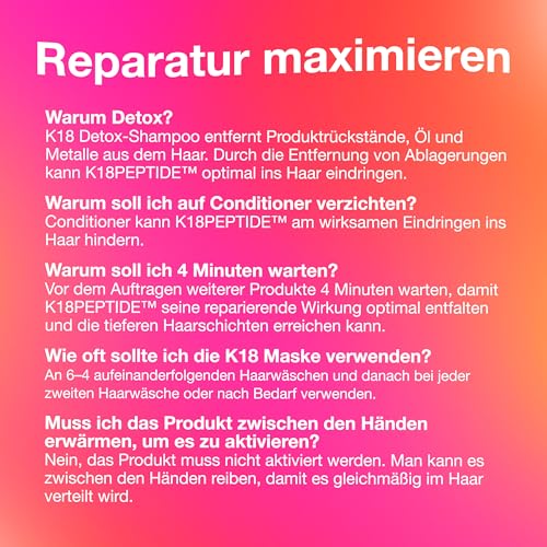 K18 Mini Leave-In Molecular Hair Mask, Reisegröße Leave-In Haarkur, repariert geschädigtes Haar, 15ml