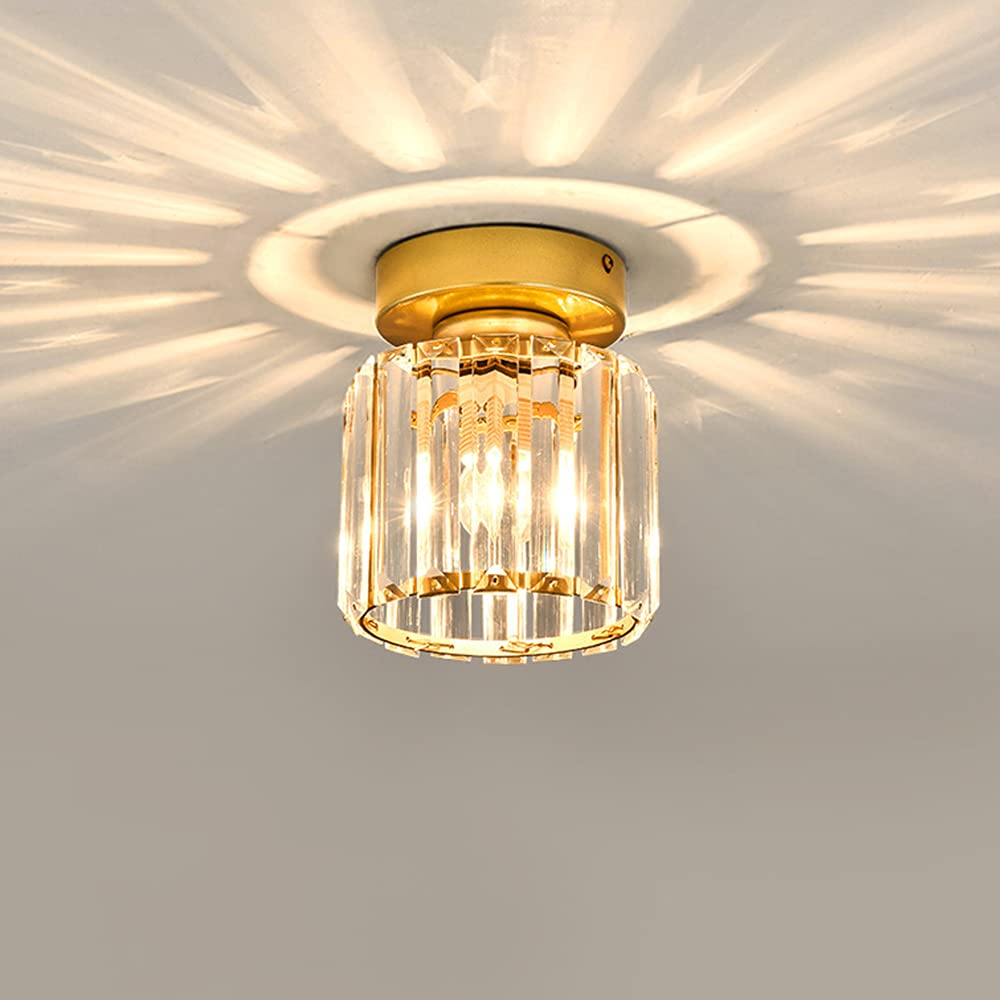 Chao Zan C E27 Modern Rystal Eiling Light Reative Lampshade For Hallway, Stair, Entrance, Bedroom, Living Room, Bar, Restaurant,Kitchen, Afe,Nordi Minimalist Eiling Light (C)