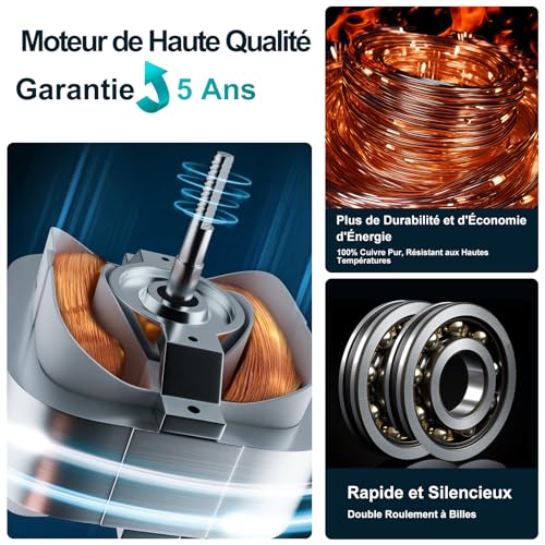 Extracteur d'air 100mm silencieux pour éliminer l'humidité de la salle de bain et des tentes - 3