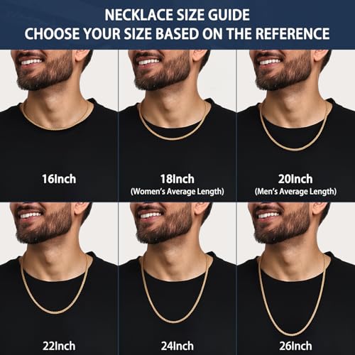 Jewlpire Italian Silver Wheat Chain/14k Gold Chain Necklace for Men, 2.5mm 3mm Chains for Men, Stainless Steel Necklace Chains for Men and Women, Mens Chain Necklace 16 18 20 22 24 26 Inch4