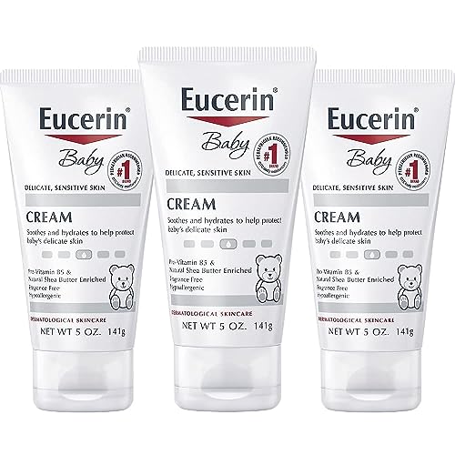 Eucerin Baby Cream - Pack Of 3, Hypoallergenic & Fragrance Free, Gentle Every Day Lotion For Sensitive Skin -5 Ounce (Pack Of 3) #TOP17