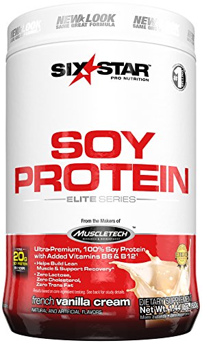 Six Star Pro Nutrition Elite Series Soy Protein Powder, French Vanilla Cream, 1.44 Pound (Packaging May Vary) Six Star Pro Nutrition Elite Series Soy Protein Powder, French Vanilla Cream, 1.44 Pound (Packaging May Vary)