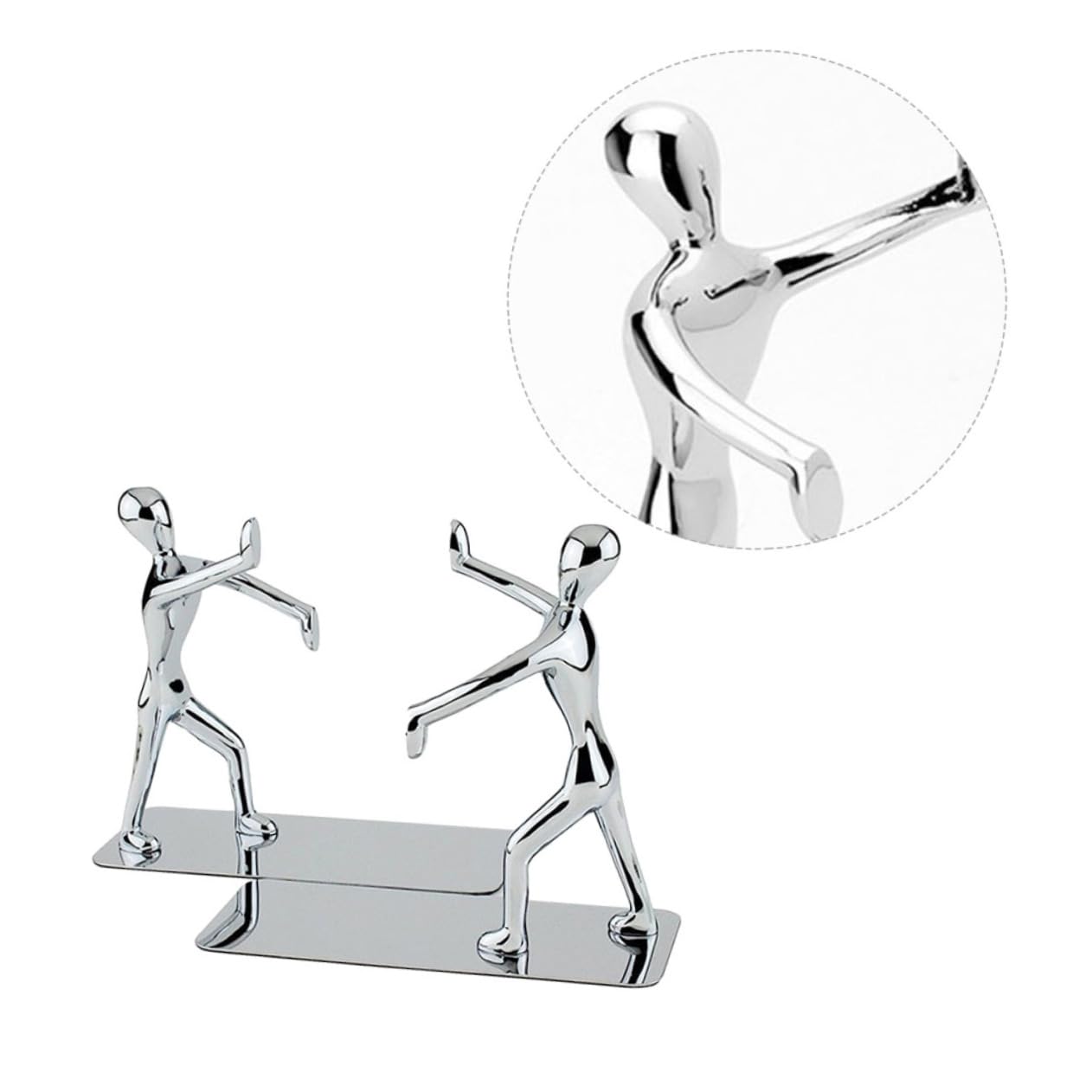STOBOK 2pezzi Fermacarte Forma di Kung Fu Supporti per Scaffali Antiscivolo per Libri Dvd e Riviste in Metallo Design Contemporaneo per Casa e Ufficio