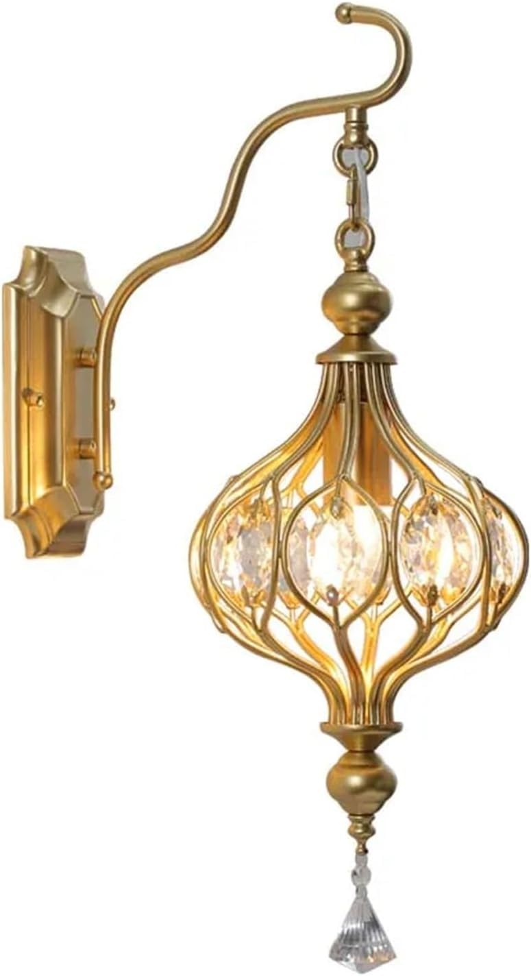 MOCHAMIK Kinkiety Kinkiety Złote Hollow Retro LED Oprawy dekoracyjne do domu Oprawy kompatybilne z łóżkiem w salonie