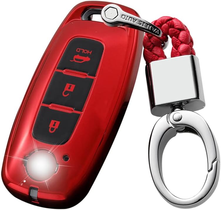 ontto Car Key Cover Fit for Nissan Ariya Pathfinder Kicks X-Trail Rogue 2023 Smart Remote Key Fob Case Soft TPU Key Shell Anti-Scratched Key Skin Silver