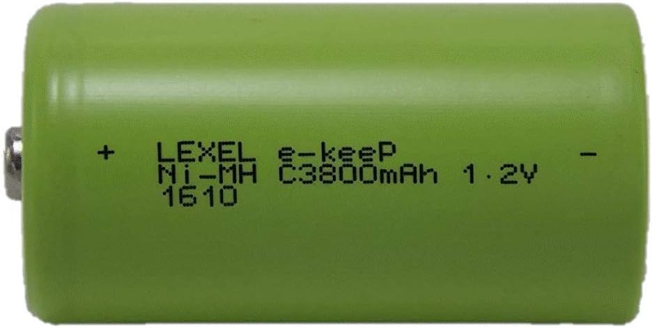 LEXEL Rechargeable NiMH Batteries, 1.2 V, AA, Set of 2 (Minimum Capacity, 3,800 mAh, Can be Used About 500 Times)
