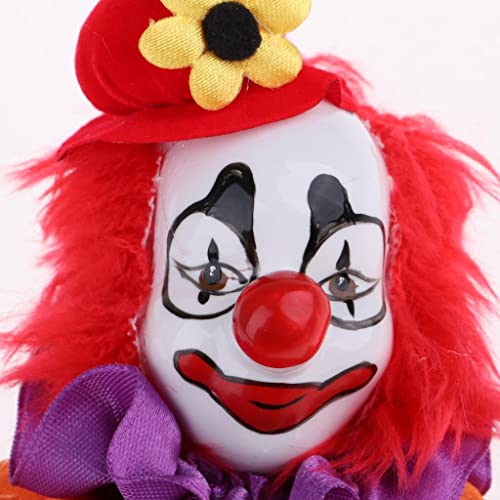 Muñeco payaso porcelana pintado 35cm colorido miniatura 3