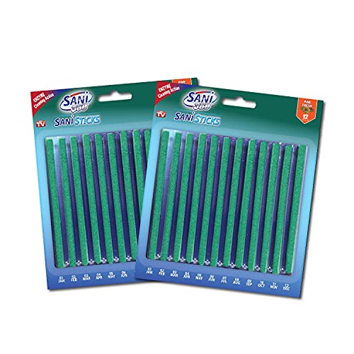 SANI 360Â° Sani Sticks Drain Cleaner and Deodorizer | Non-Toxic, Enzyme Formula to Eliminate Odors and Helps Prevent Clogged Drains | Septic Tank Safe | 24 Count, Pine Scent