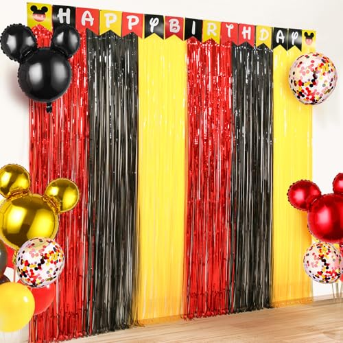 Image of Cartoon Mouse Birthday Decorations with 2Pack Cartoon Mouse Party Streamers, 19pcs Cartoon Mouse Party Balloons & 1pcs Cartoon Mouse Birthday Banner for Cartoon Mouse Party Photo Backdrop Supplies