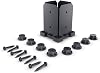 Ozco 51707 Ironwood 4x4 Post Base, Black Galvanized Steel, Hex Cap Nuts Included 1 per Pack