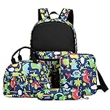 Kids backpacks boys with lunch box preschool for Boys & Girls Lightweight School Bookbag，4 Piece...