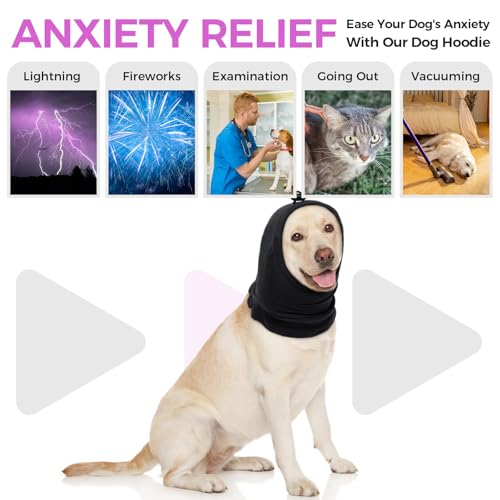 Bonaweite Dog Calming Hoodie Ear Wraps for Dogs, Dog Noise Cancelling Ear Muffs, Dog Head Warp Anxiety Relief Noise Protection, Dog Hematoma Ear Wrap, Dog Ear Covers for Bath Drying Grooming Bonaweite Dog Calming Hoodie Ear Wraps for Dogs, Dog Noise Cancelling Ear Muffs, Dog Head Warp Anxiety Relief Noise Protection, Dog Hematoma Ear Wrap, Dog Ear Covers for Bath Drying Grooming