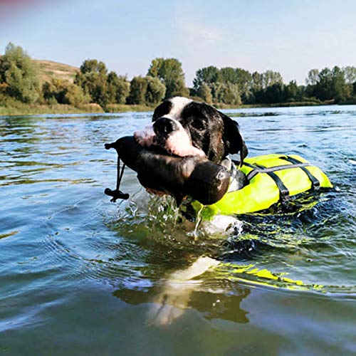 Namsan Dog Life Jacket Adjustable Lifesaver Jacket Reflective Preserver Inflatable Safety Dog Vest Jacket With Buoyancy & Rescue Handle Flotation Swimsuit For French Bulldog Dogs, Green Medium #TOP6