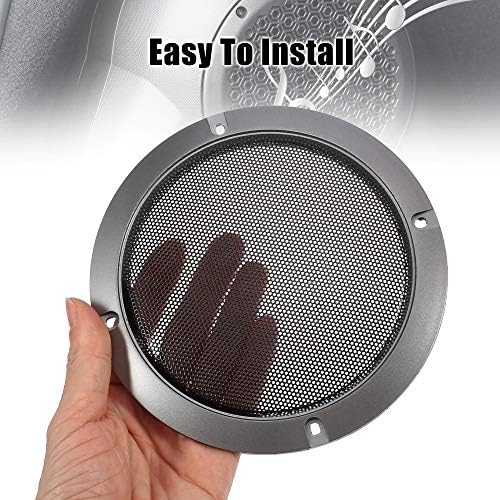 X AUTOHAUX 2pcs 5" Titanium Tone Car Audio Speaker Cover Mesh Grill