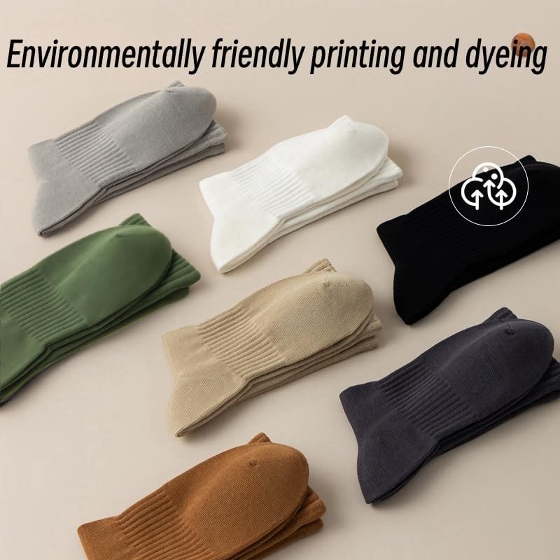 Men's & Women's 7-Color Assorted Crew Socks - Multi-Purpose Casual Sports Socks (Fits Men 8-10/Women 6-12)" (7 Pairs) - Image 3