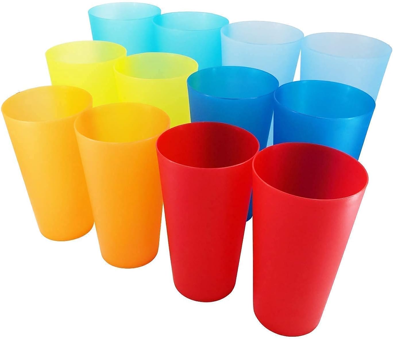 AOYITE Unbreakable 32 ounce Cups and 10 inch Plastic Plates Reusable, BPA-Free and Dishwasher Safe Drinking Cups and Dinner Plates for Everyday Use