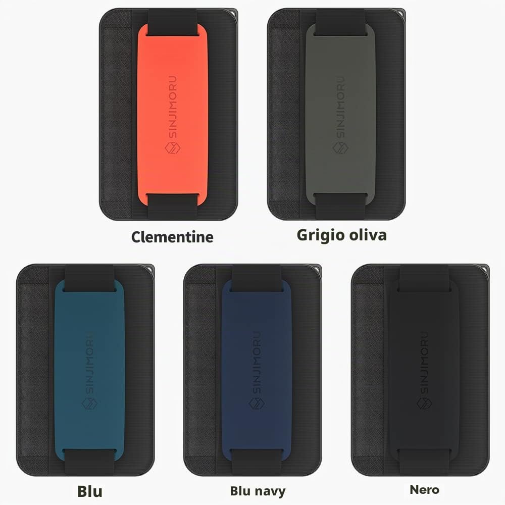 Sinjimoru [2022 Updated iPhone 14 Magnetic Phone Wallet for MagSafe, iPhone Card Holder with Cell Phone Kickstand & Phone Grip Strap for iPhone 12 13 14 Series. M-Bgrip