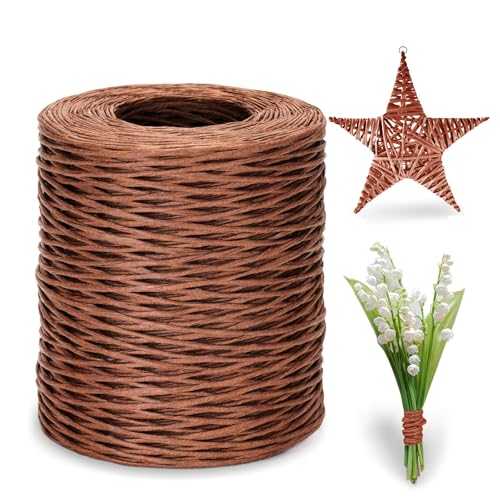 Floral Wire, 200m x 2mm Paper Covered, Craft Vine Binding, Florist Wire for Wreath Making, Bendable Vine Florist for Floral Bouquets Wrapping (Brown)