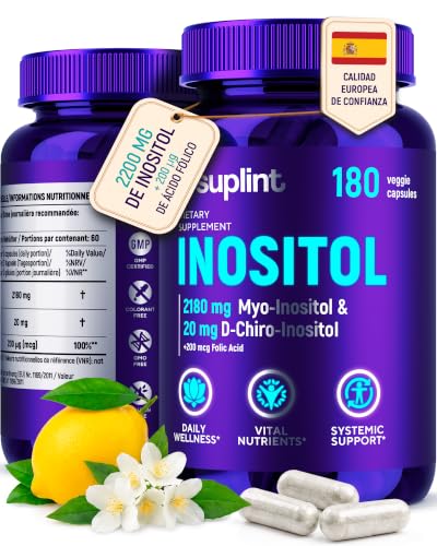 Inositol Myo & D-Chiro 2200 mg – Ácido Fólico – 180 Cápsulas Veganas