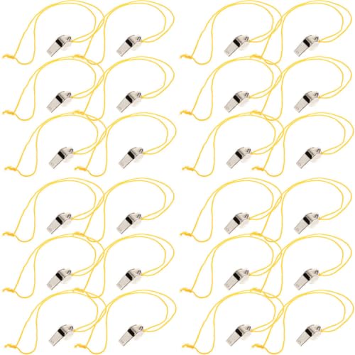 24 silbatos deportivos de acero inoxidable SOLUSTRE con cordón miniatura 1
