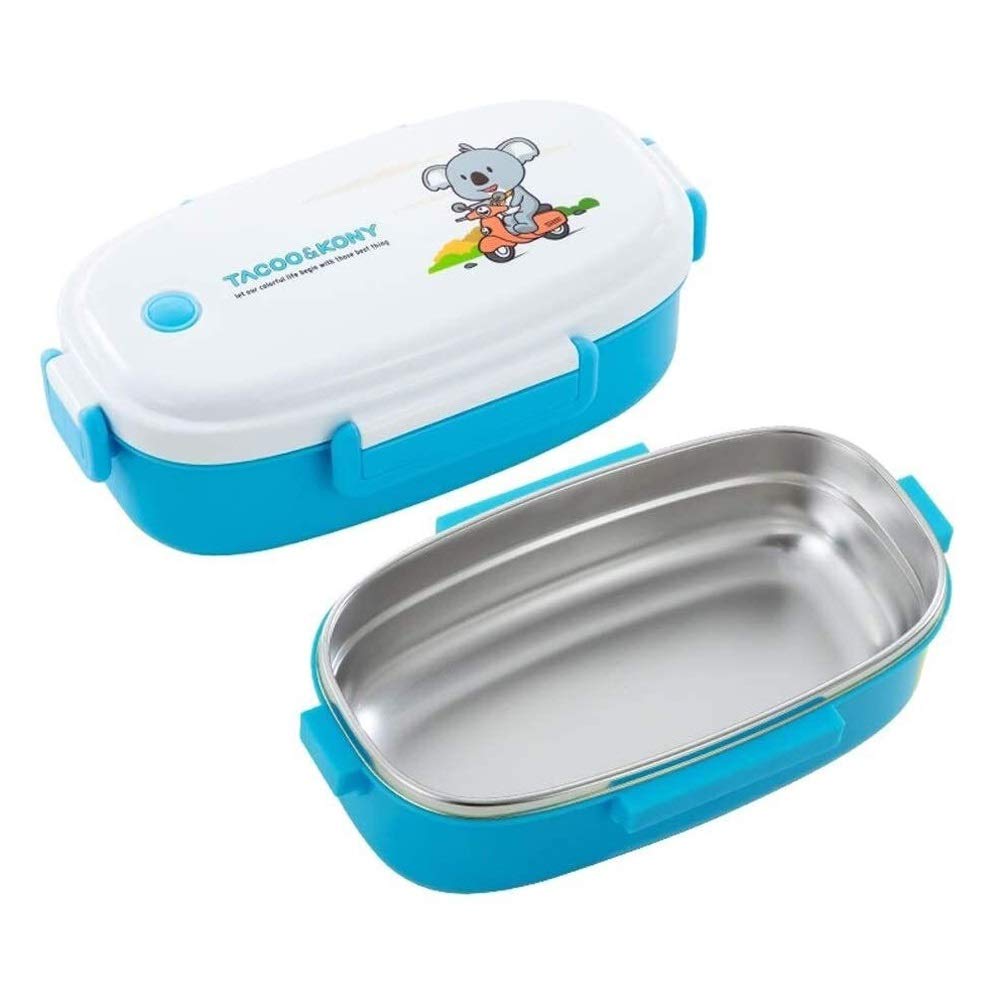 MRKU Portapranzo Bento a Prova di perdite per Studenti, in Acciaio Inossidabile 304, Stile Giapponese, con Piatto sigillato a Prova di perdite, Ideale per Ufficio e Lavoratori.