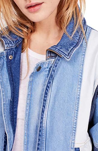 Free People Panel Denim Bomber Jacket 