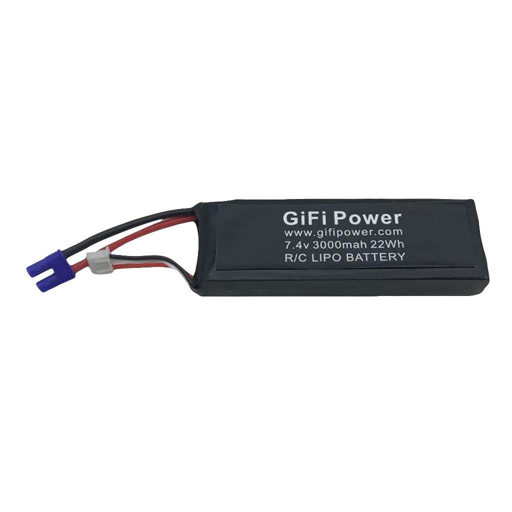 Dinglong 2Pcs Batterie Grande Capacité 7.4V 3000mAh Remplacement pour Hubsan H501S Drone