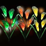 WOSPORTS Solar Garden Lights Outdoor Decorative Yard Decor, Solar Flowers Multi Color Changing LED Garden Decor for Patio, Lawn, Garden, Yard