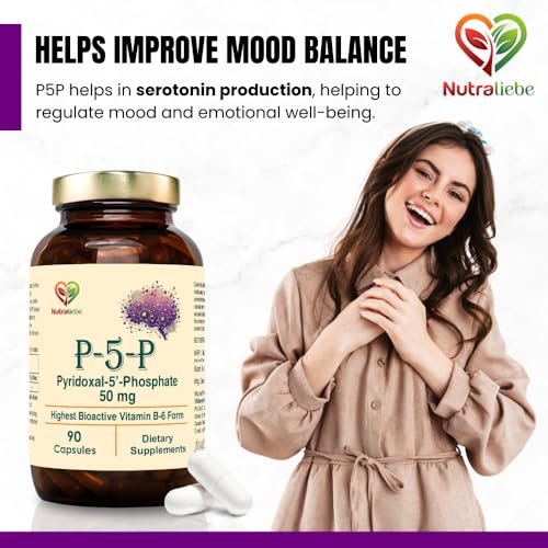 Image of P5P (Pyridoxal 5'- Phosphate) - Active Vitamin B6 for Energy, Brain Function, and Nervous System Support - 90 Capsules
