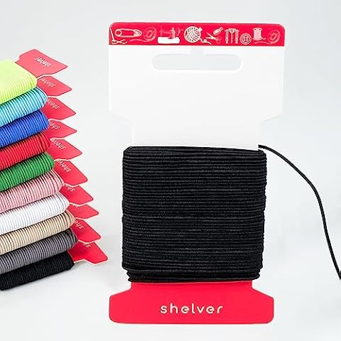 Shelver 1.5mm Black Elastic Cord, 5 Metres Cover