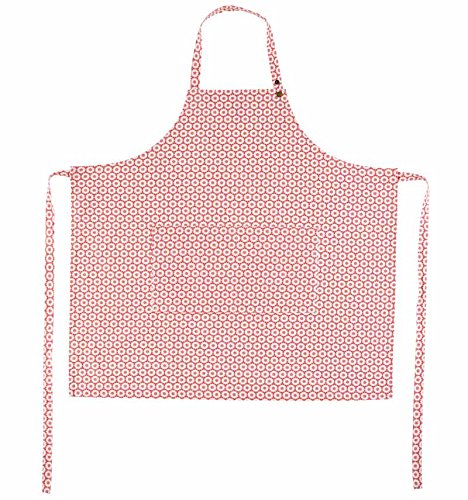 Crisp & Dene Print Apron 88x84cm Coral Flower 100% Cotton