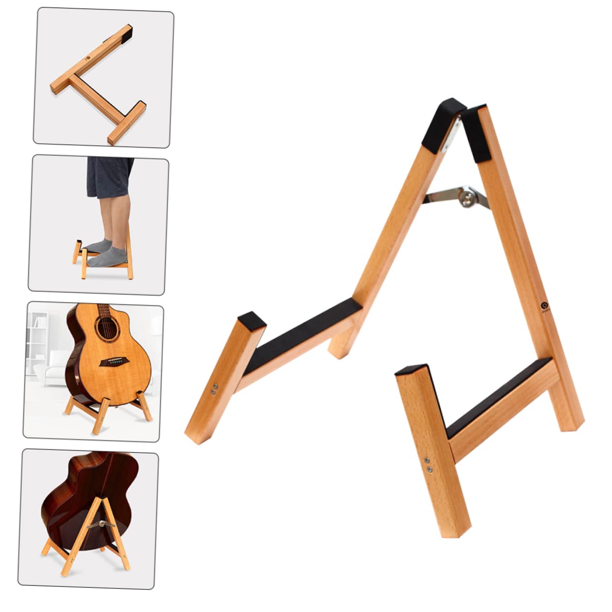 Chitarra Regolabile Legno Struttura Stabile per Chitarra Elettrica e Violino Design Pratico e Compatto per Musicisti e Negozi Strumenti
